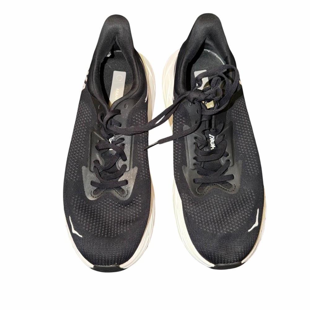 HOKA Arahi 7 Men’s 9.5 2E Wide Black White Running Shoes Stability Sneakers